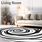 Black and White Swirl Pattern Rug