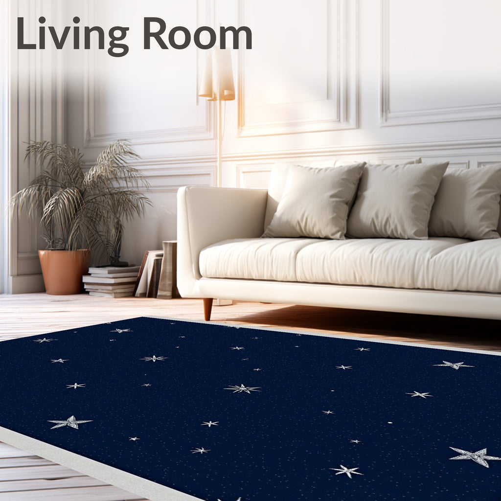 Midnight Sky Starry Night Design Rug