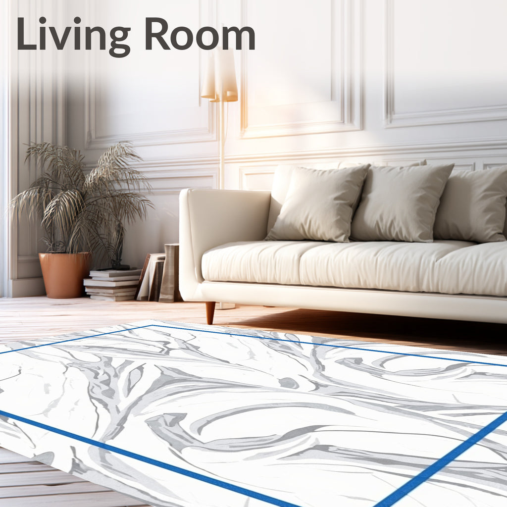 Abstract Swirls Monochrome Pattern Rug