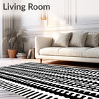 Striped Tassel Geometric Pattern Rug