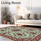 Ornate Floral Medallion Pattern Rug