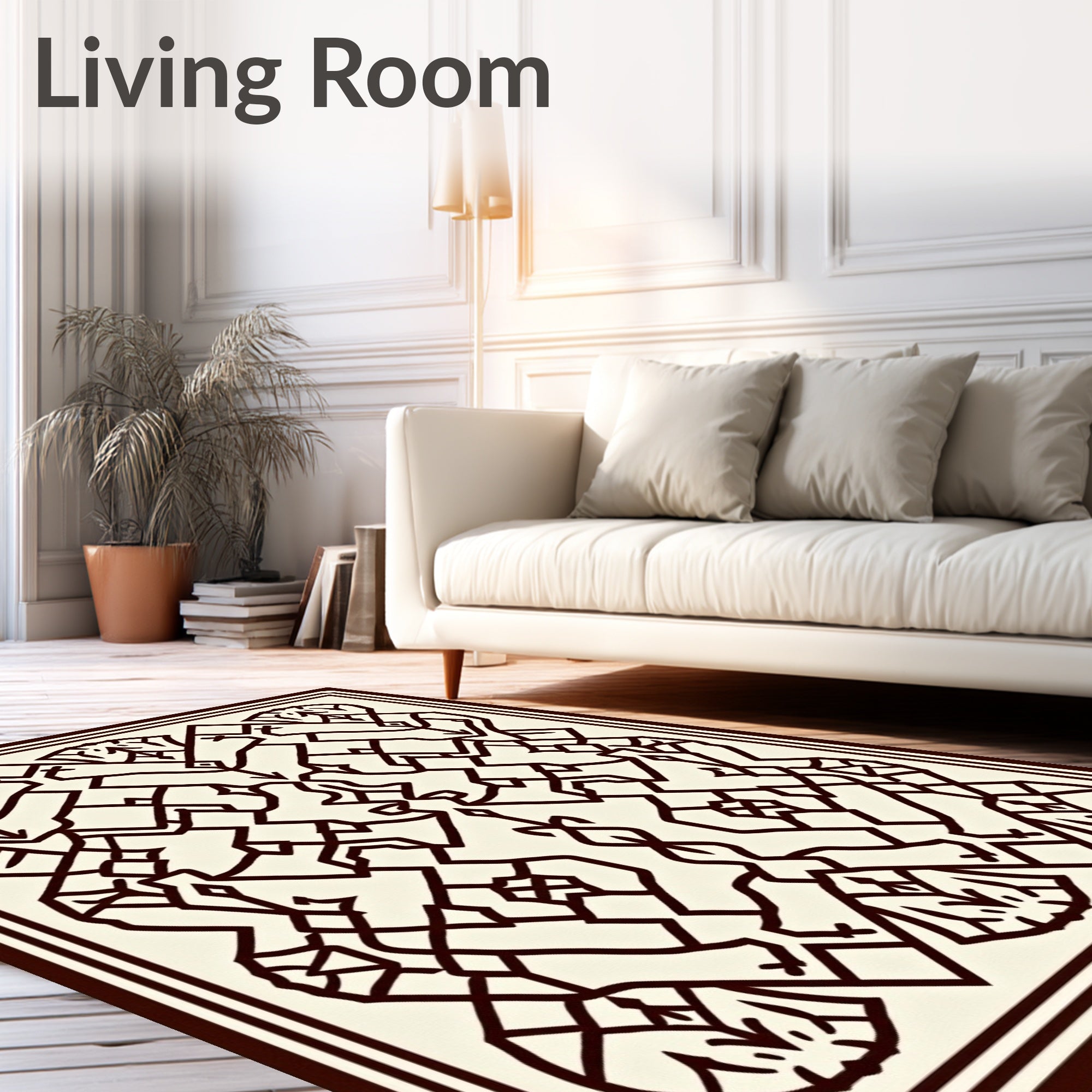 Intricate Linear Geometric Pattern Rug