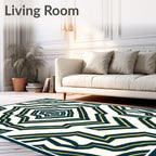 Bold Geometric Inlay Pattern Rug