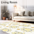 Blooming Daisy Floral Pattern Design Rug