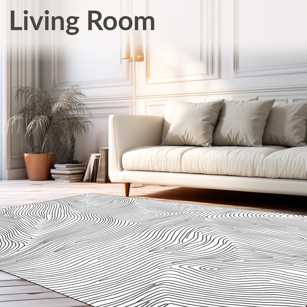 Contour Line Abstract Pattern Rug
