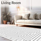 Abstract Maze Pattern Design Rug