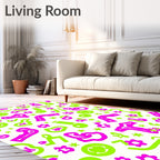 Bright Abstract Shapes Pattern Rug