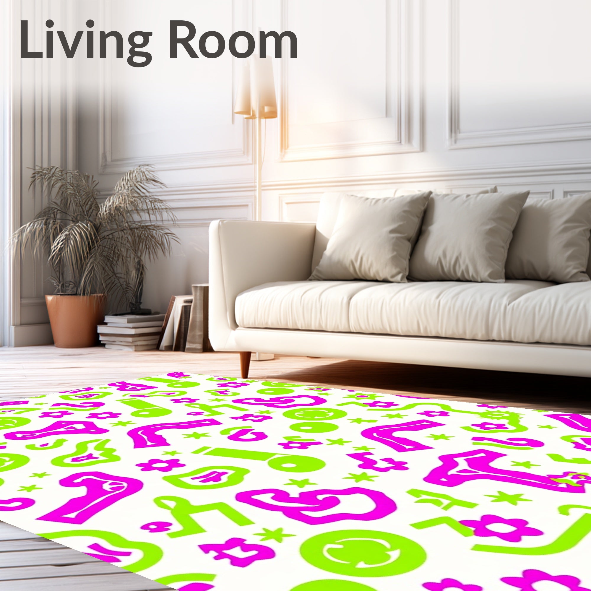 Bright Abstract Shapes Pattern Rug