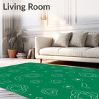 Simple White Floral Pattern Rug