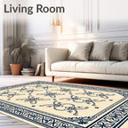 Ornate Floral Symmetry Pattern Design Rug