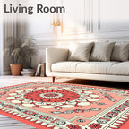 Coral Mandala Floral Pattern Rug
