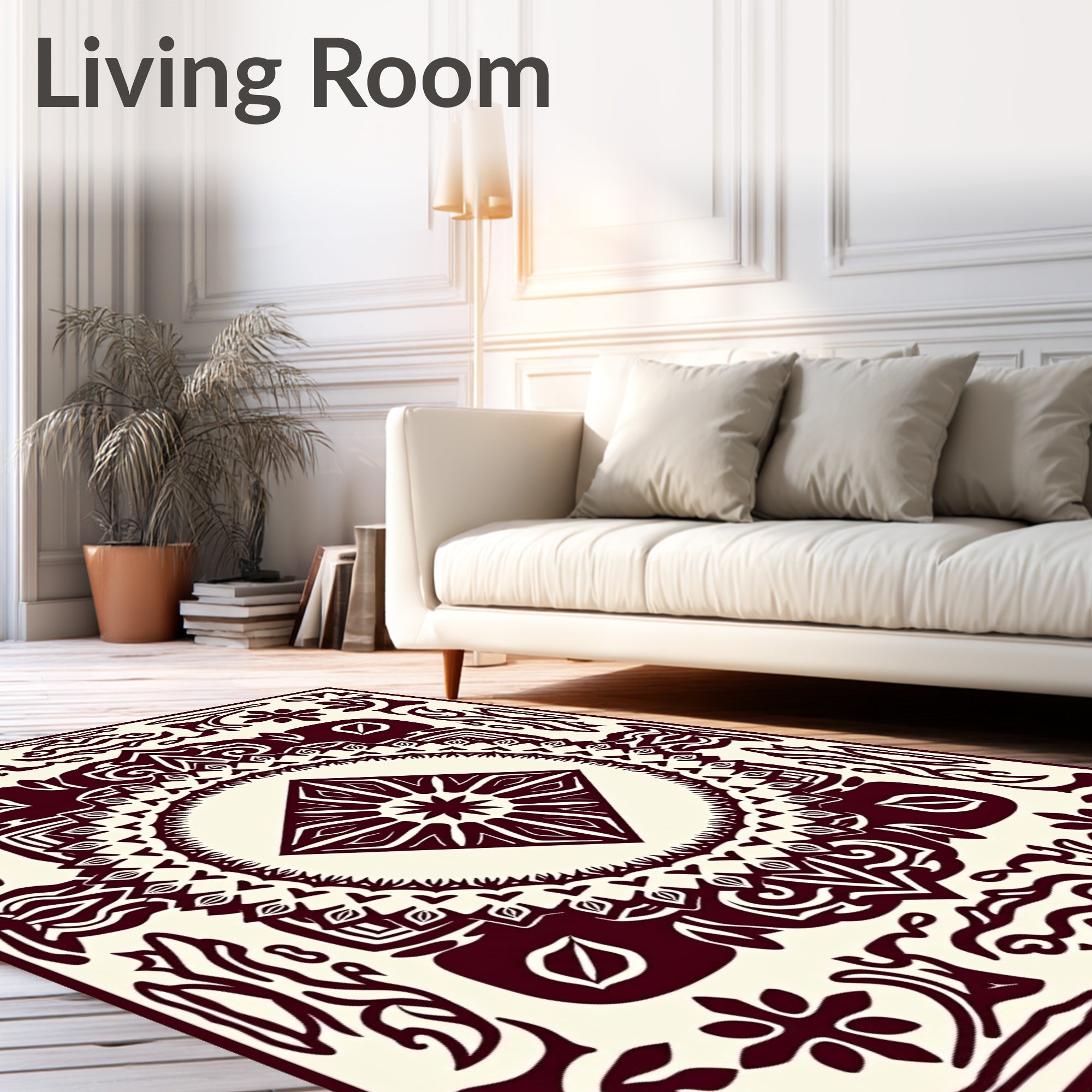 Ornate Tribal Diamond Mandala Rug