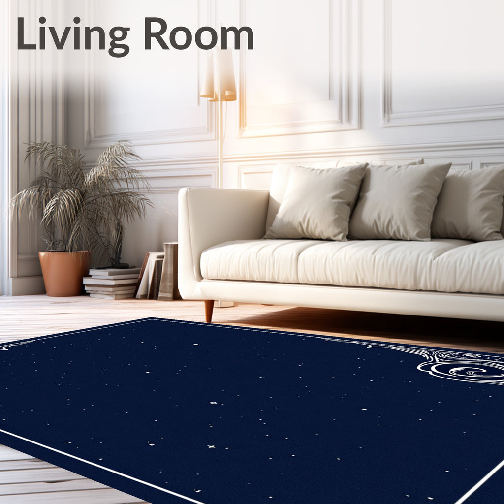 Celestial Swirls Starlight Pattern Rug