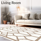 Neutral Toned Geometric Lattice Rug