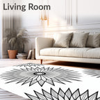 Radial Sunburst Geometric Design Rug
