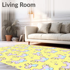 Whimsical Unicorns Stars Pattern Rug