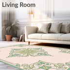 Art Nouveau Floral Green Ornament Rug