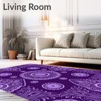 Deep Purple Ornate Mandala Pattern Rug