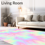 Pastel Tie Dye Starburst Pattern Rug