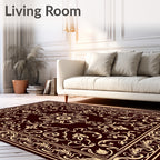 Elegant Floral Scrollwork Vintage Design Rug