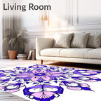 Violet Pink Floral Mandala Design Rug