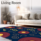 Musical Notes Records Pattern Rug