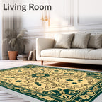 Elegant Floral Vine and Swirl Design Rug