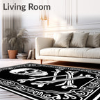 Gothic Skull Crossbones Ornate Rug
