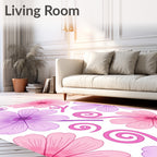 Pastel Floral Swirl Pattern Rug