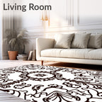 Ornate Floral Scroll Pattern Rug