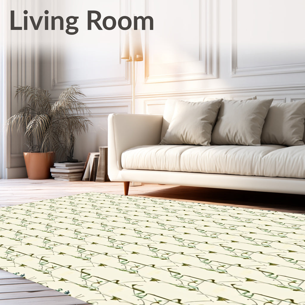 Abstract Botanical Vine Pattern Rug