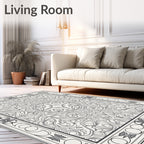 Ornate Floral Symmetry Pattern Rug