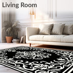 Classic Floral Damask Scrollwork Design Rug