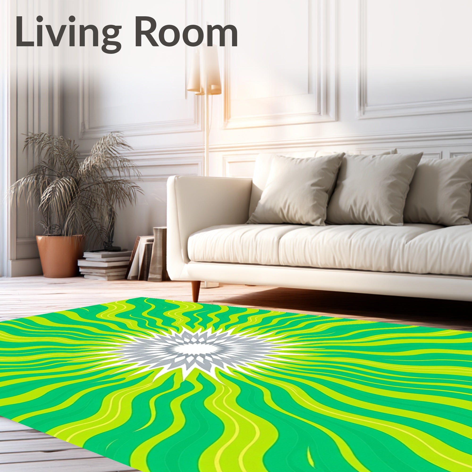 Radiating Sunburst Waves Design Rug