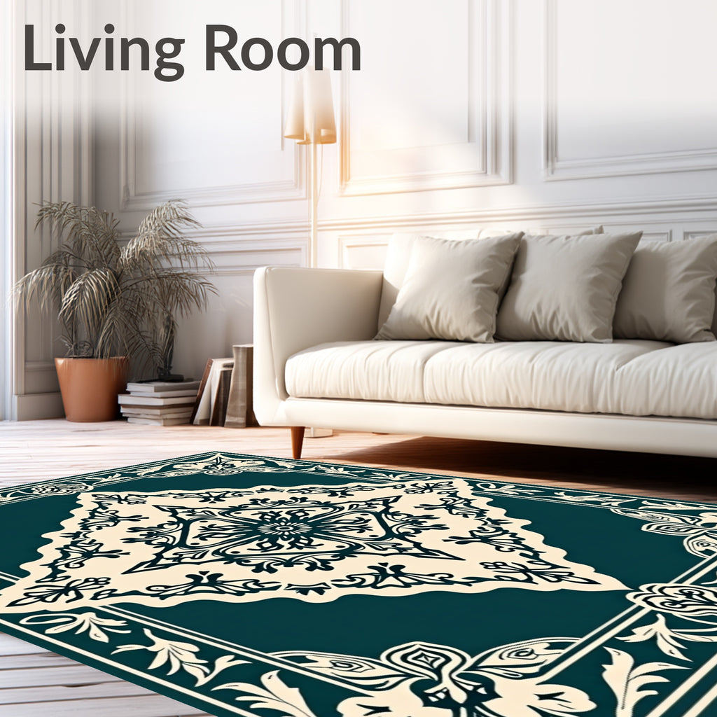 Ornate Floral Medallion Tapestry Design Rug