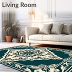 Ornate Floral Medallion Tapestry Design Rug