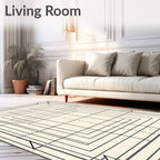 Concentric Squares Graphic Rug