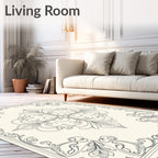 Ornate Floral Scrollwork Pattern Design Rug