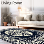 Ornate Floral Mandala Patterned Rug