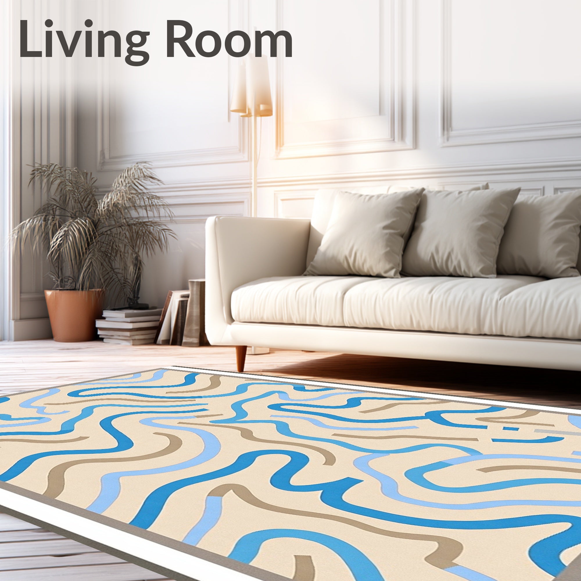 Flowing Lines Abstract Pattern Rug
