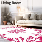 Floral Medallion Border Design Rug
