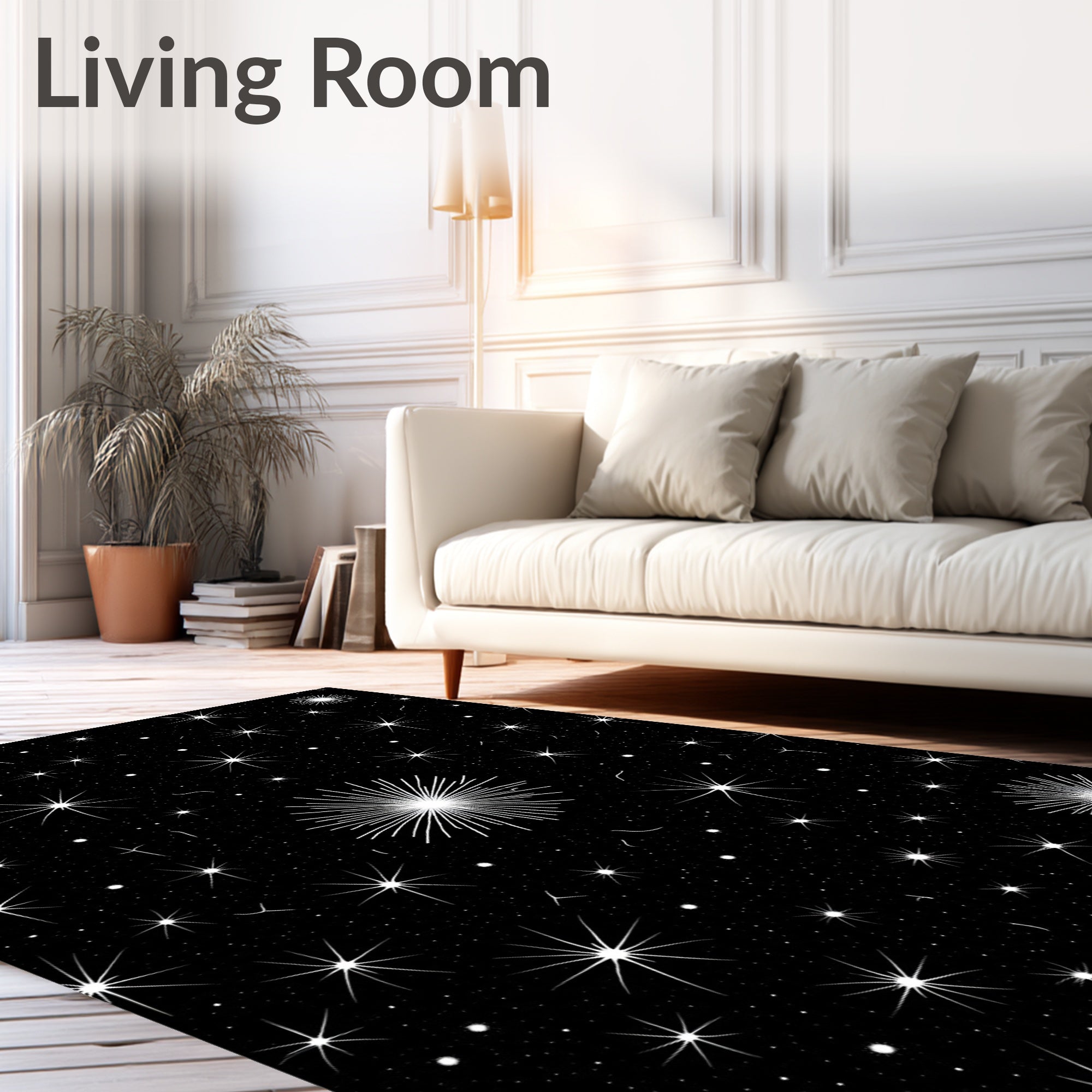 Sparkling Starry Night Pattern Rug