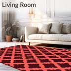 Coral Lattice Geometric Style Rug