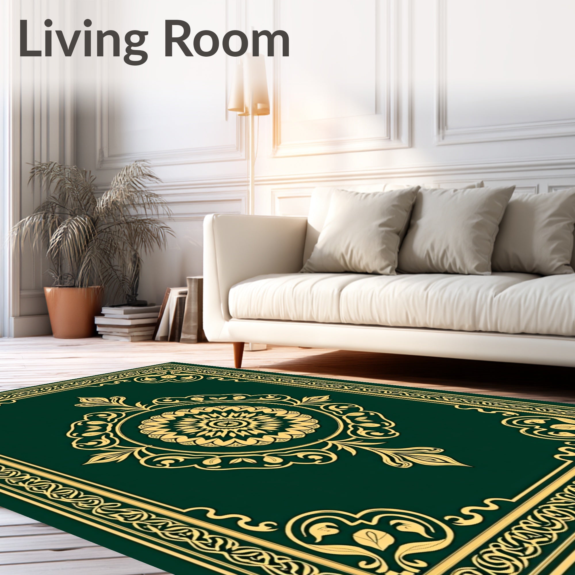 Ornate Floral Center medallion Border Rug