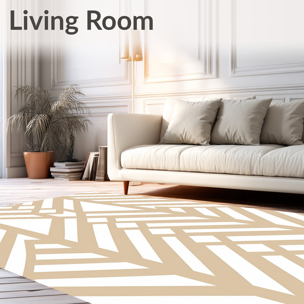 Geometric Abstract Stripe Pattern Rug