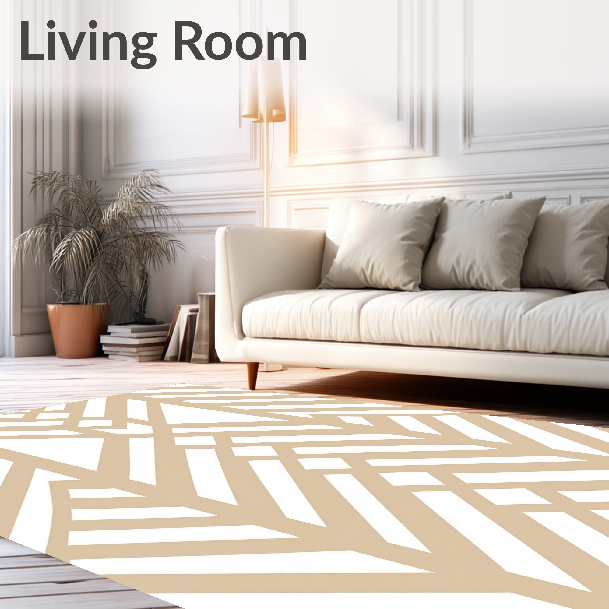 Geometric Abstract Stripe Pattern Rug
