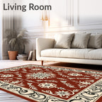 Classic Floral Scroll Border Rug