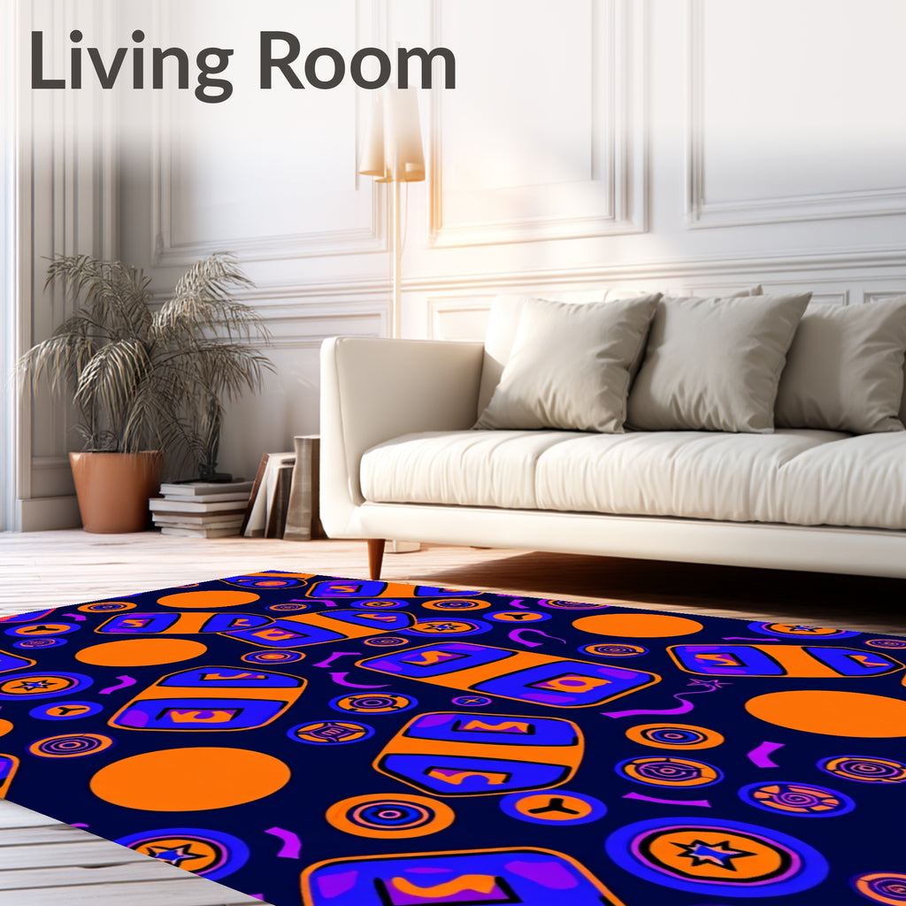 Bold Geometric Shapes Fun Pattern Rug