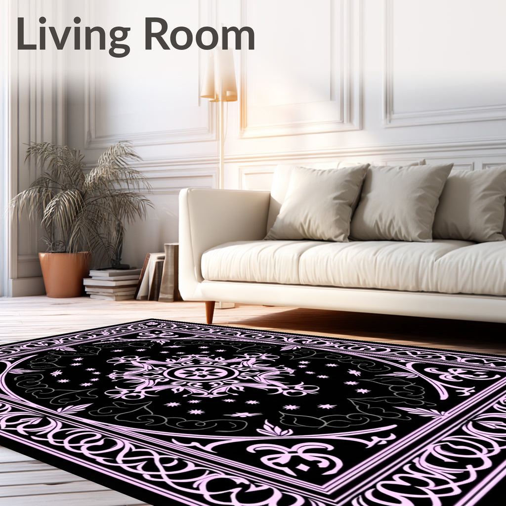 Ornate Floral Geometric Pattern Rug