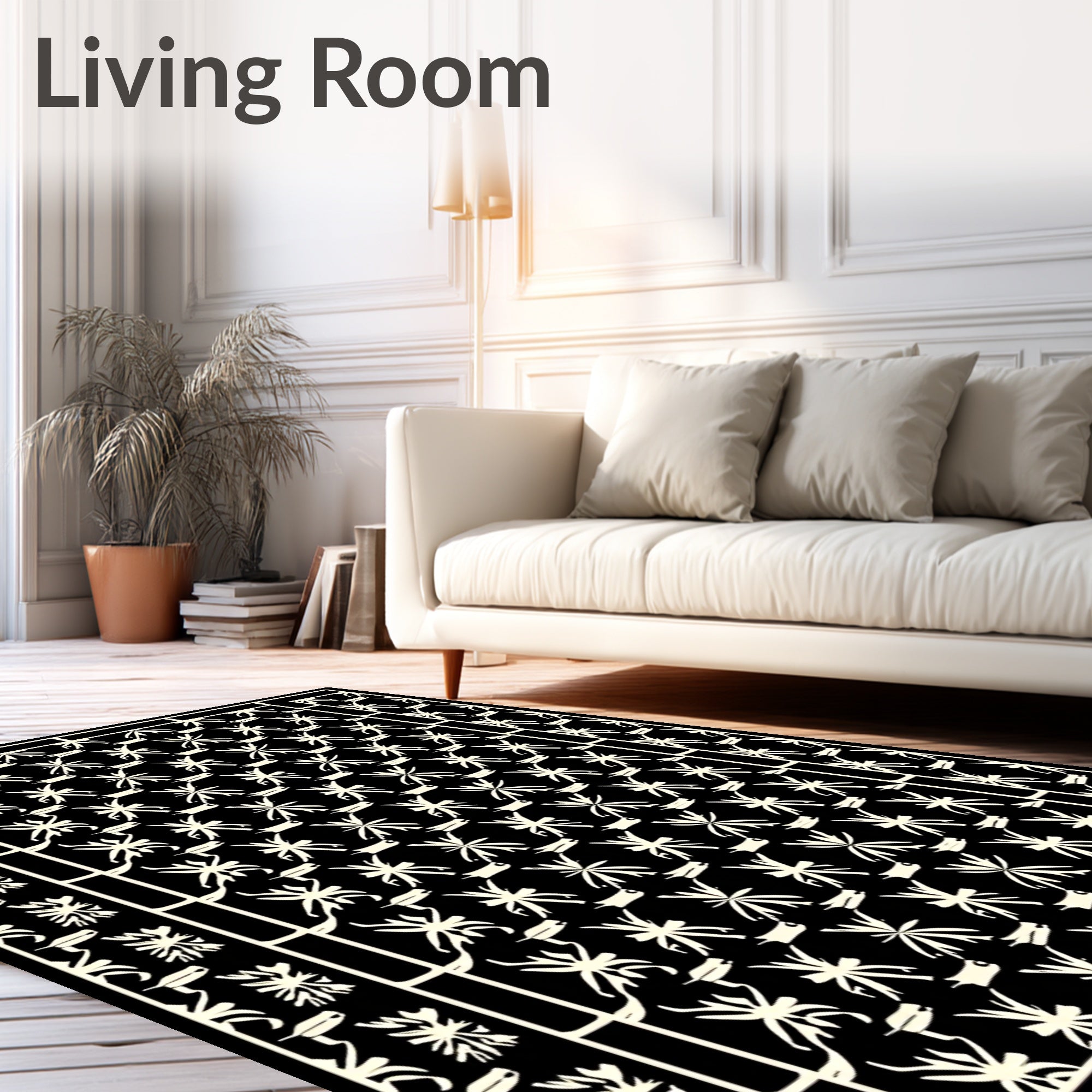 Abstract Starburst Patterned Textile Rug